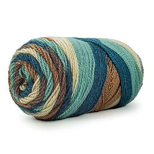 Ganga Acrowools Spectrum Yarn -100% Acrylic Supersoft Knitting Wool Ball, Brown Cream Colour Ball (Pack of 1 Ball - 100 Grams). Suitable for Craft, Babywear Blankets, Ponchos mufflers, caps, Thick mota Needle Crochet Hook Thread;