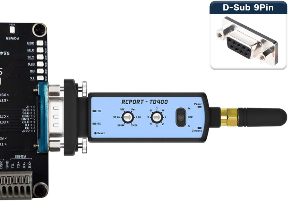 RCPORT-TD400 Long Range RS232 to BLE Serial Adapter(Serial Converter) DB9 Female