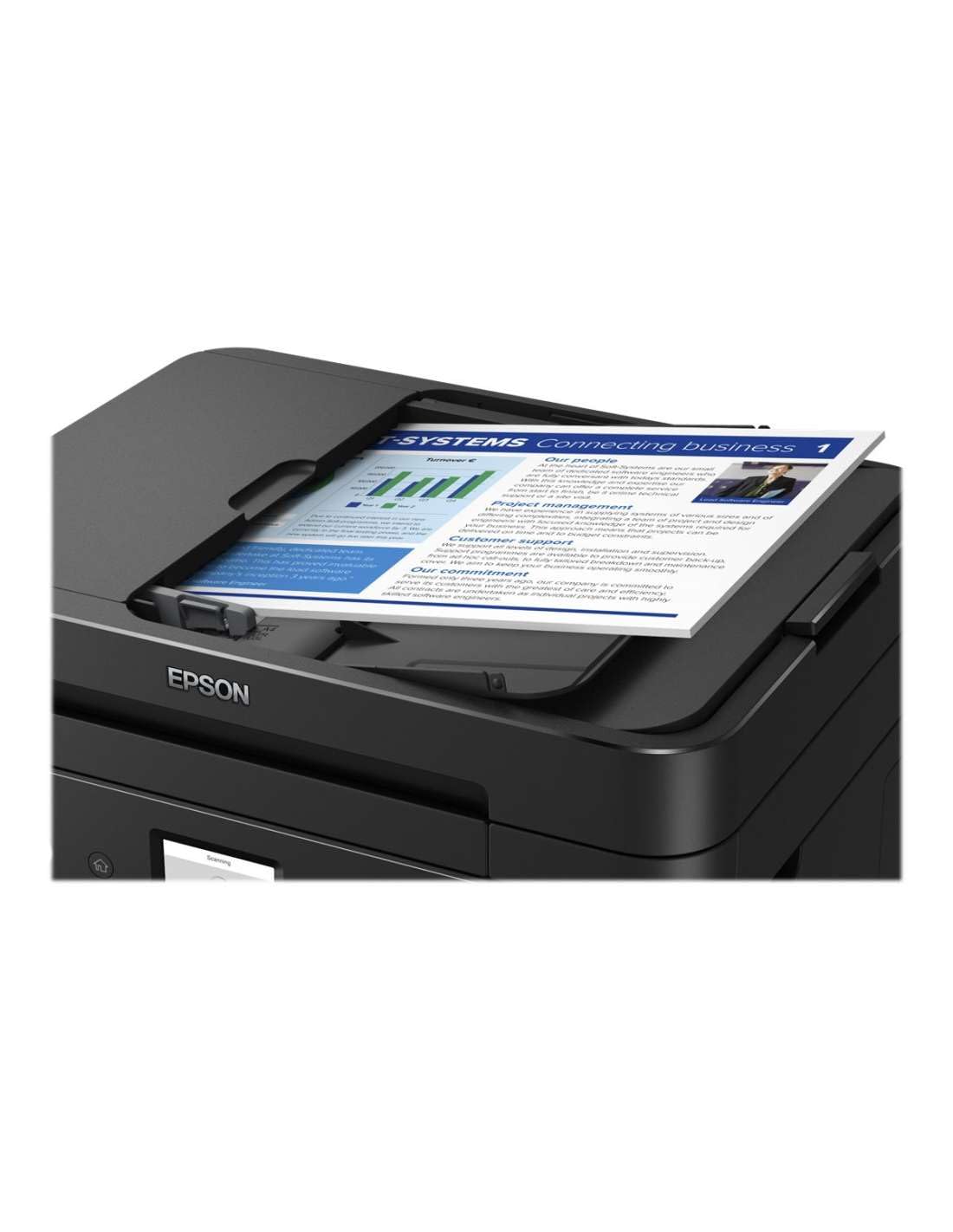 Epson WorkForce WF-2880DWF stampante Multifunzione A4 (stampa, copia, scansione, Fax) ADF, USB, Wi-Fi, NFC, Wi-Fi Direct, display LCD 6,1 cm, App Smart Panel stampa da mobile, fronte/retro