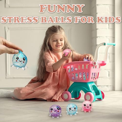 ZTATU Mini Octopus Toy Stress Balls for Adults (1PCS) Octopus Sea Animals Squishy Balls for Kids, Sensory Fidget Birthday Party Favors Stress Relief Toy Easter Basket Stuffers (Blue) - Image 6