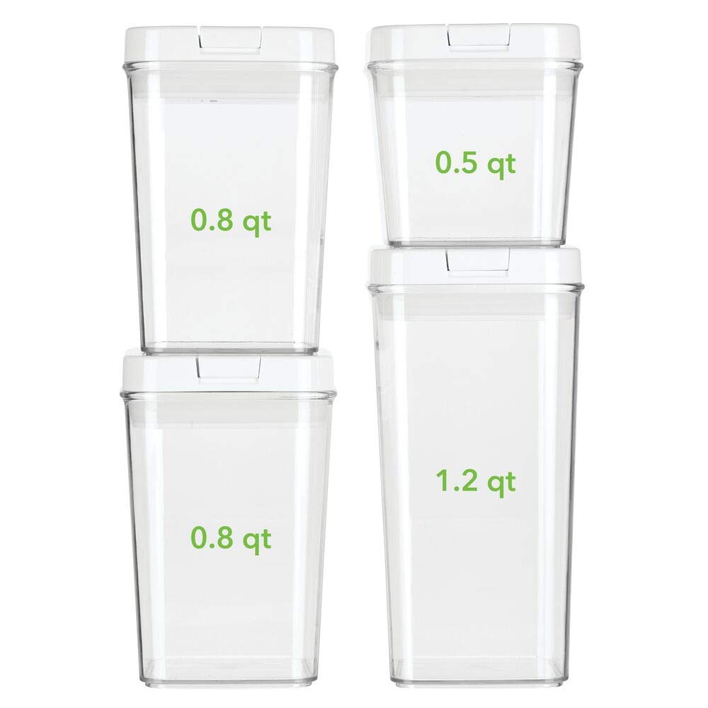 mDesign boite alimentaire (set de 4) – boite de conserve hermétique en plastique pour la cuisine et le frigo – boite de rangement en plastique sans BPA pour café, muesli, farine, etc. – transparent