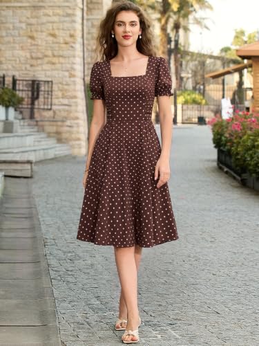 Image of Belle Poque Women's Vintage Midi Cottagecore Cocktail Dresses