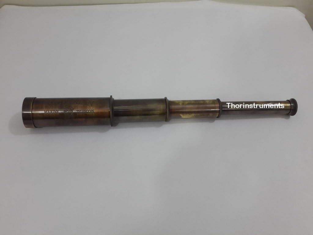 Victorian Marine London 1915 Antique Brass Telescope Rustic Vintage Home Decor Gifts