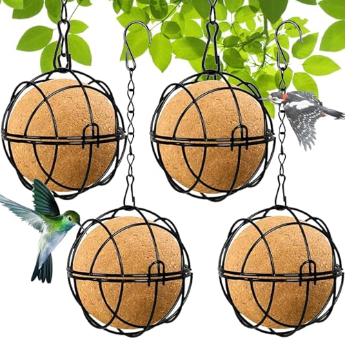 4 Stück Meisenknödelhalter Vogelfutterstation Vogelfutterstation Zum Aufhängen Mit S-Förmigen Vogelfutterstation Mit Klappdeckel Vogelfutterspender Zum Aufhängen Für Wildvögel Garten