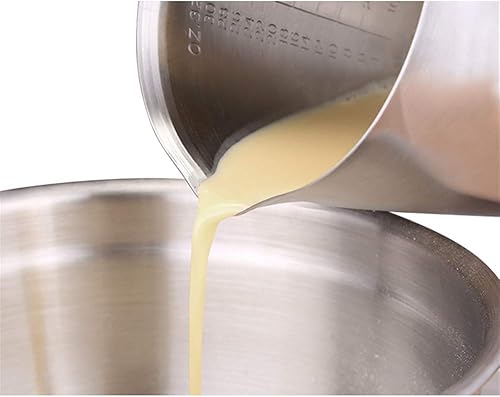 Miniatura 7 de KSENDALO Jarra de espuma de leche de 1 litro jarra de agua de acero inoxidable de 338fl oz32 onzas escala ML escala de onzas con marcado con mango