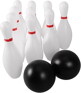 Gatuida 1 Juego Juego de Bolos de Juguete Ligero Bolos al Aire Libre pequeño Juguete de Bolos Equipo Bolas de Bolos para Bola de Bolos para Bolos de plastico el plastico Blanco