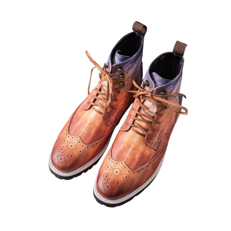 Men's Boots, Motorcycle Men's Boots Fashion Men's Mid-Cut Boots.Knight Boots.Riding Boots