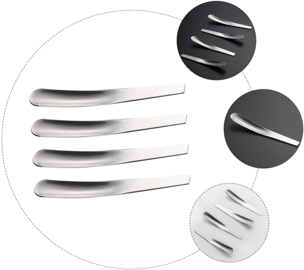 4pcs Stainless Steel Serving Spoons Mini Kitchen Dessert Spoons for Breakfast Snacks Stainless Steel Easy to Clean for Eggs Ice More