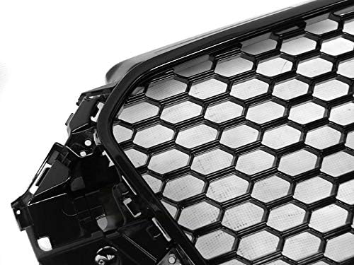 Front Grill Front Central Grill Sport VR-57 Honeycomb Mesh Grille Sport Glossy Black compatible with Audi A3 8V 2012 2013 2014 2015 2016 Cabrio 2 Doors 3 Doors 4 Doors 5 Door