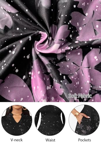 Image of Nmoder Casual Dresses for Women Semi Formal Fit and Flare 3 /4 Sleeve A-line Church Work Dress with Pockets