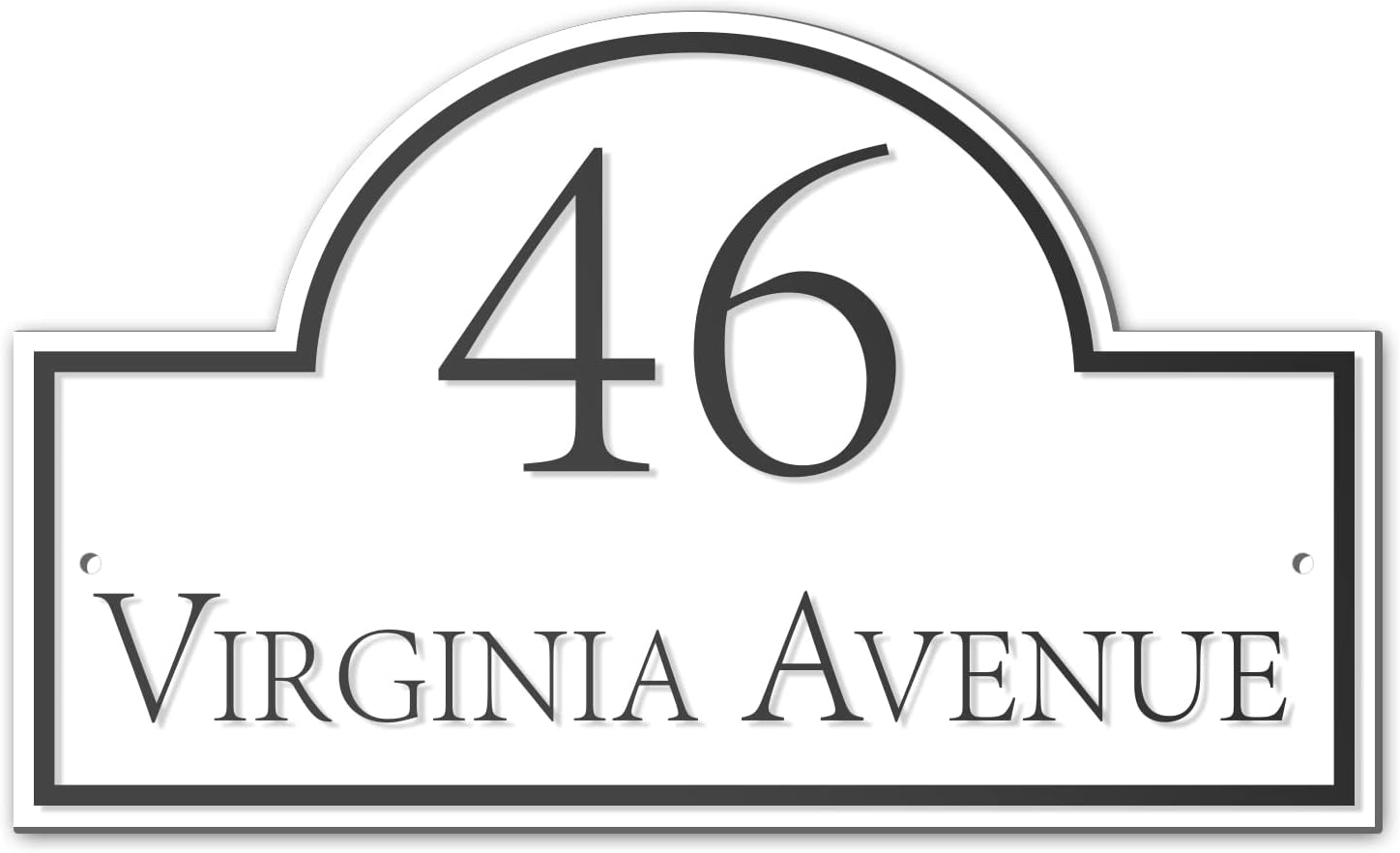 Personalized Address Plaque Sign - Custom House Number Sign (13" x 8") House Sign for House, Store, Yard, Outside, 911 Visibility Signage, Any Font, Display Your Address and Street Name (Style 2)