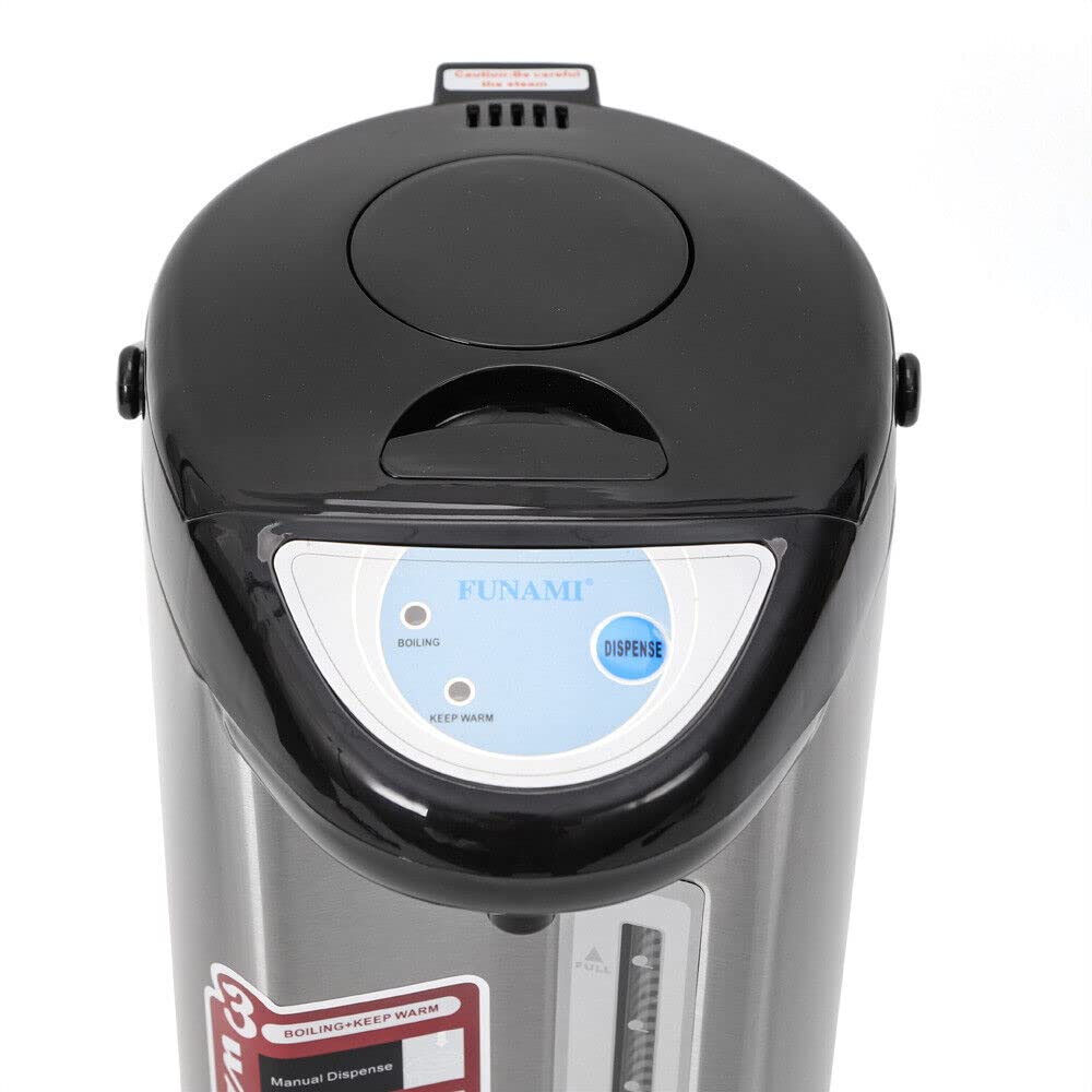 Dispensador de agua caliente de acero inoxidable de 4 litros, dispensador de agua, tetera, 750 W, termo de control de botones, depósito de agua para escuela, hogar, oficina, hotel (negro)