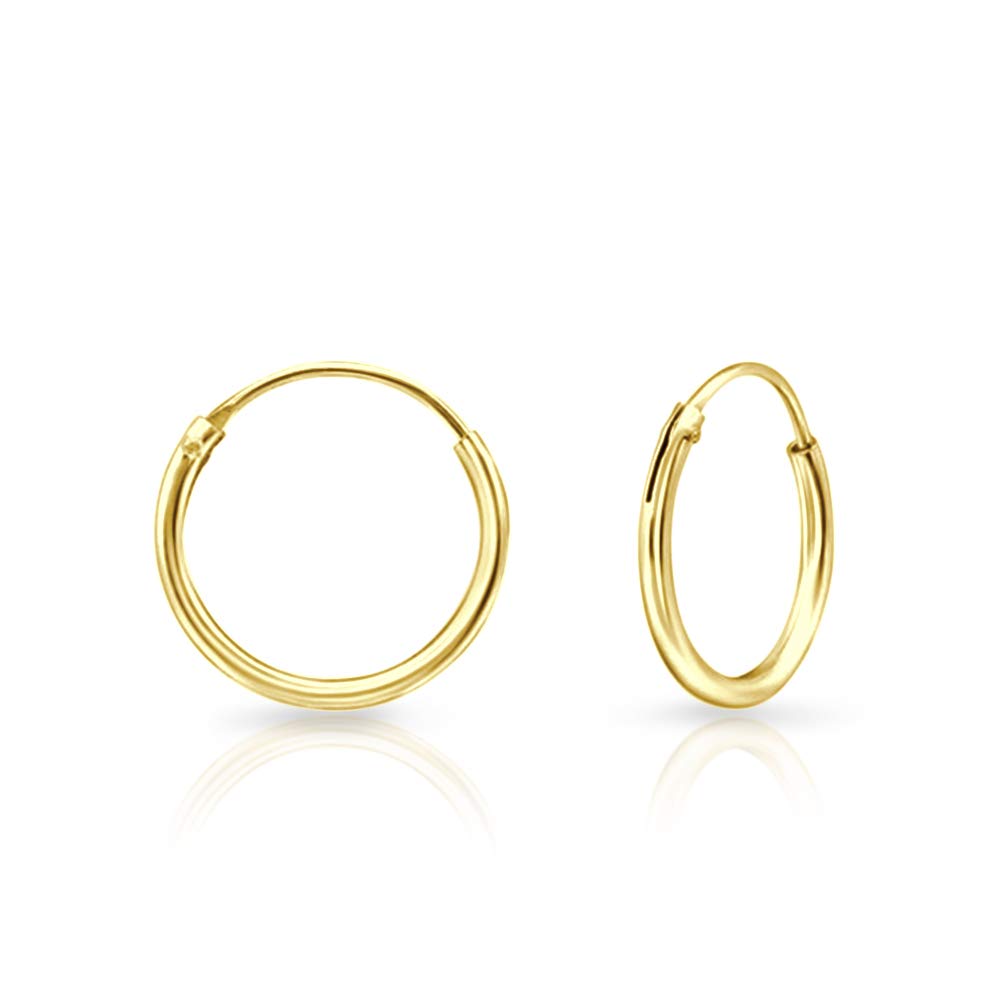 Gold Hoop Earrings for Women - 925 Sterling Silver Hoops 24K Gold Plated Earrings - Large Hoops - Tiny Hoop Earring - Hypoallergenic Ear Piercing -