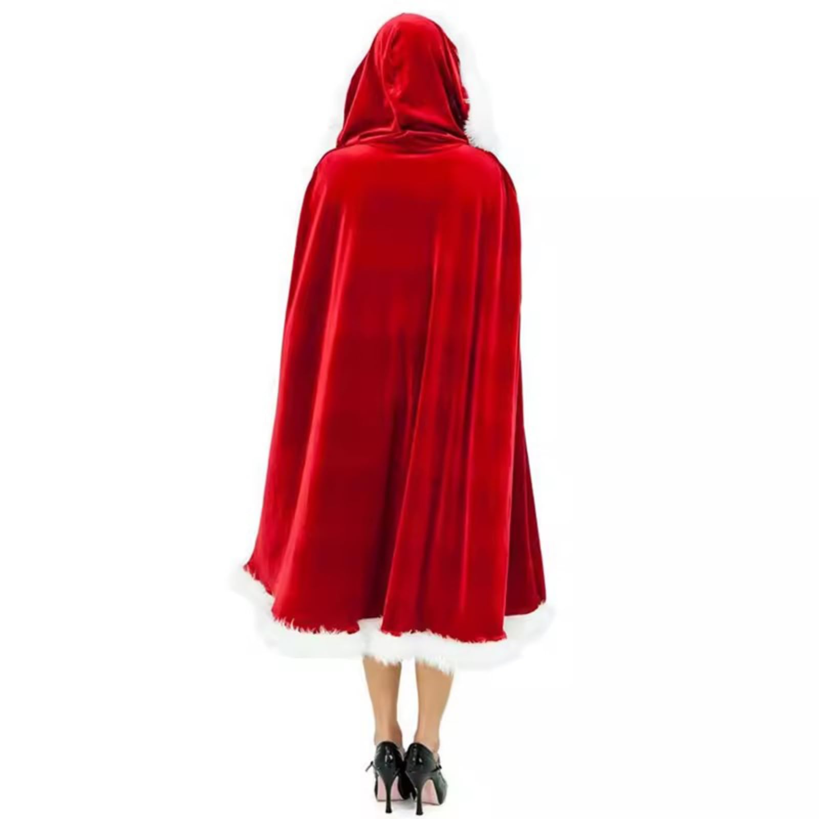 LUYANFX Kerstcape van rood fluweel voor dames en meisjes, rode kerstmancape, kerstmoeder, cosplay kostuums voor Kerstmis, party, carnaval, verjaardag (volwassenen