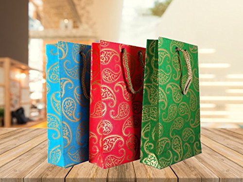 Brown Leaf (Set Of 12) Premium Design Golden Print Party favour Goodie Bag (8 X 5.6 X 1.75 Inches) Handmade Multi colors for Wedding, Valentine, Christmas, Birthday Return Gifts (Made In India) (B077GPLCWD) Amazon Price History, Amazon Price Tracker