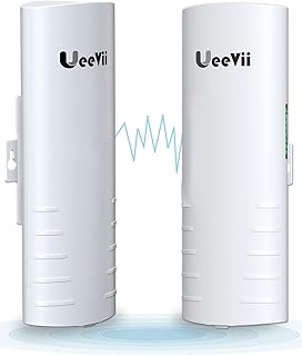 Gigabit Wireless Bridge Point to Point, UeeVii CPE830 5.8G 1Gbps WiFi Outdoor CPE with 16dBi High-Gain Antenna, Long Range Up to 3KM, Plug and Play,24V PoE Power, IP65 Waterproof,2-Pack