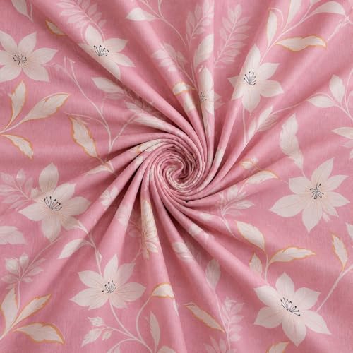 Image of Castiqa Elastic Fitted Supersoft Premium Polycotton 200TC Double Bedsheets King Size 78x72 Inch with 2 Pillow Covers (Fits Upto Mattress of 8Inches) (Multicolor)