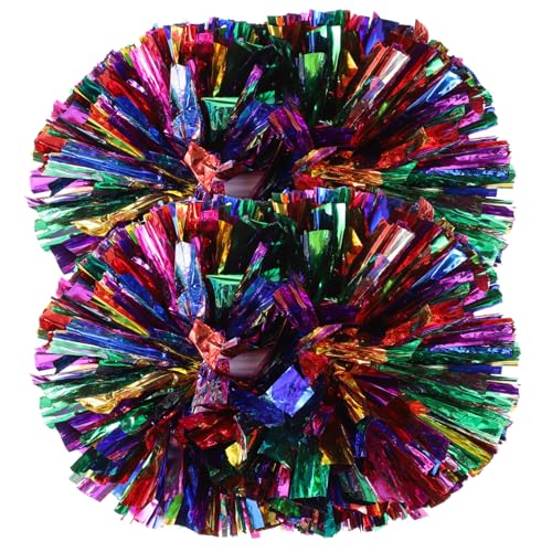 Mipcase Performance Props 2pcs Hand-cranked Flower Balls Cheerleading Pom Poms Navy Blue