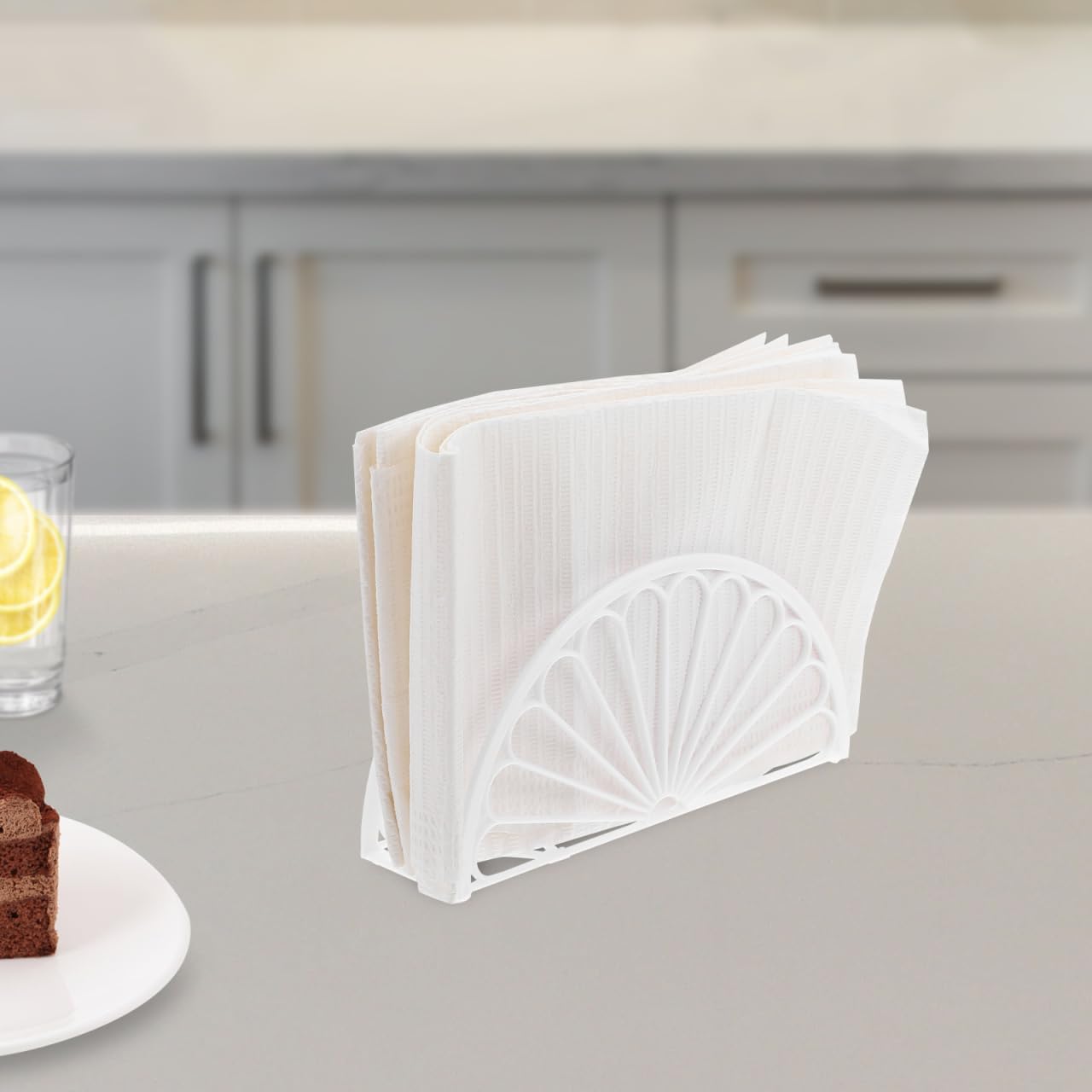PRETYZOOM Napkin Holder Metal Tissue Stand 6-Pack Freestanding Napkin Rack for Kitchen Dining Table Paper Dispenser Modern Kitchen Accessory for Home Restaurant Cafe