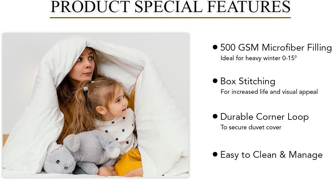 MammaYo 500 GSM Winter Comforter Premium Collection Quilted Comforter (92" x 106" Inches/233cm x 269cm) - King Size Comforter|Chocolate Brown|Microfibre|Lightweight