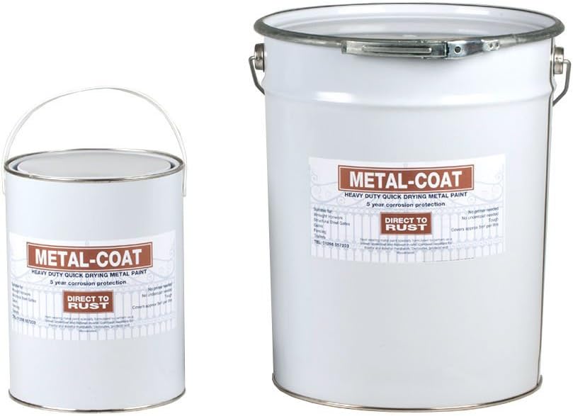 Silver - Quick Drying Metal Paint - Smooth Gloss Finish - 5 litres - Direct to Rust - No Primer Required