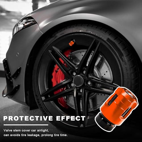 image for Yourkar 4 PCS Car Tire Valve Stem Caps, Unique Shape Aluminum Alloy Wh