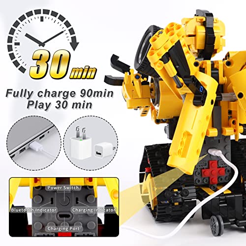 Sciencow 2-in-1 Build a Robot Kit, Remote & APP Controlled Robotic Building Blocks Toys STEM Projects for Kids Ages 8 9 10 11 12 13 14,Chirstmas Birthday Gift for Boys (RC Car) by Sciencow - Image 5