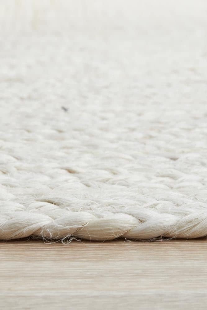 Area Rugs - Alfombra india hecha a mano de yute trenzado natural para sala de estar, dormitorio (12 pies cuadrados, color blanco roto)