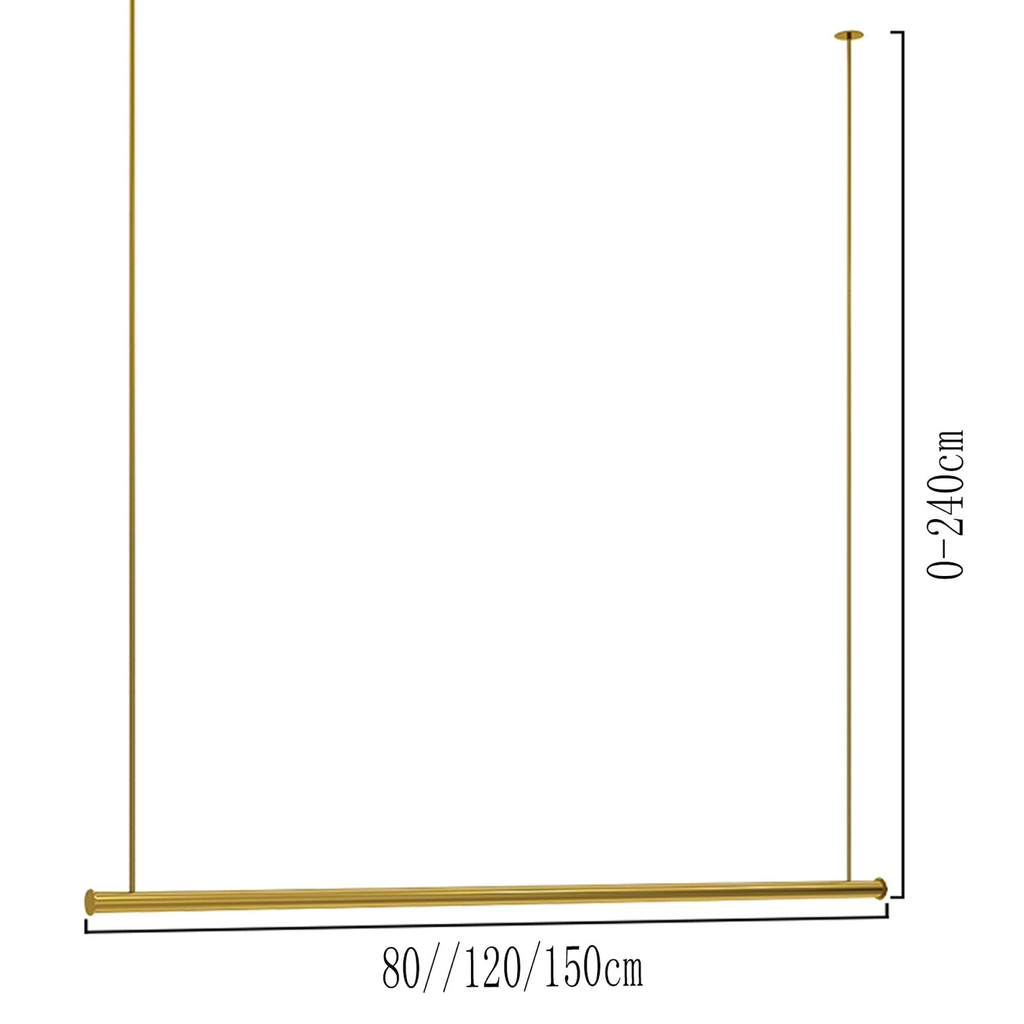 Heavy-Du - Appendiabiti da parete, 80 cm, in metallo, con asta appendiabiti da soffitto, da appendere