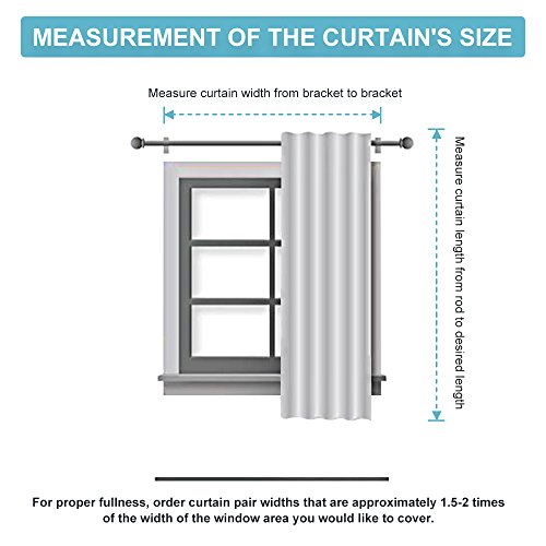 Ryb Home Grey Blackout Curtains - Thermal Insulated Window Drapes For Bedroom Kitchen Dining, Sunlight Block Blinds For Nursery Kid's Room, 42 Width By 54 Length, Gray, 2 Panels #TOP7