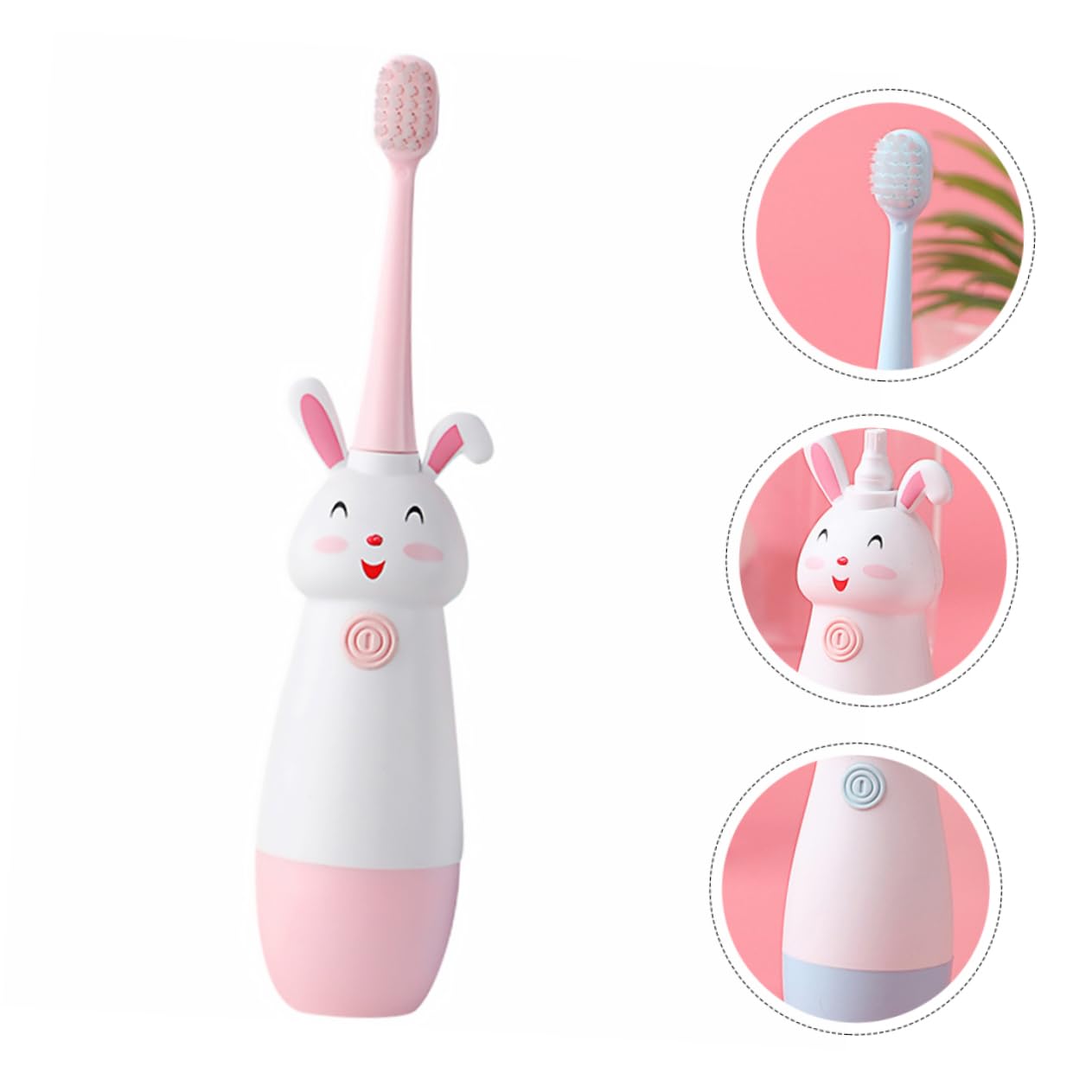 Gatuida 3 Juegos Cepillo Eléctrico Infantil Sónico Rosa Cabezal con Cerdas Suaves para Bebés Diseño de Dibujos Animados Recambios para Niñas