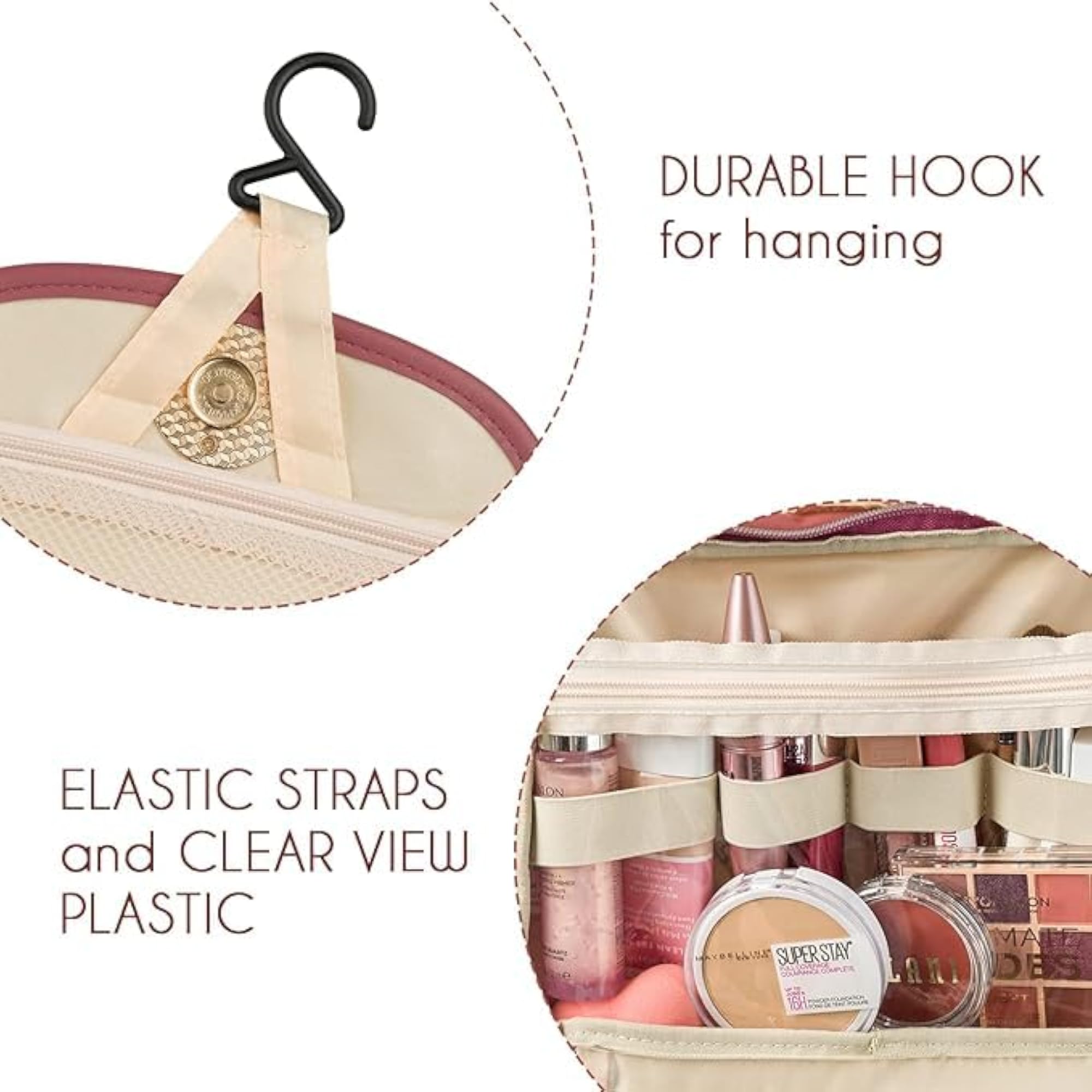 Travel Toiletry Bag, Large Capacity Makeup Bag