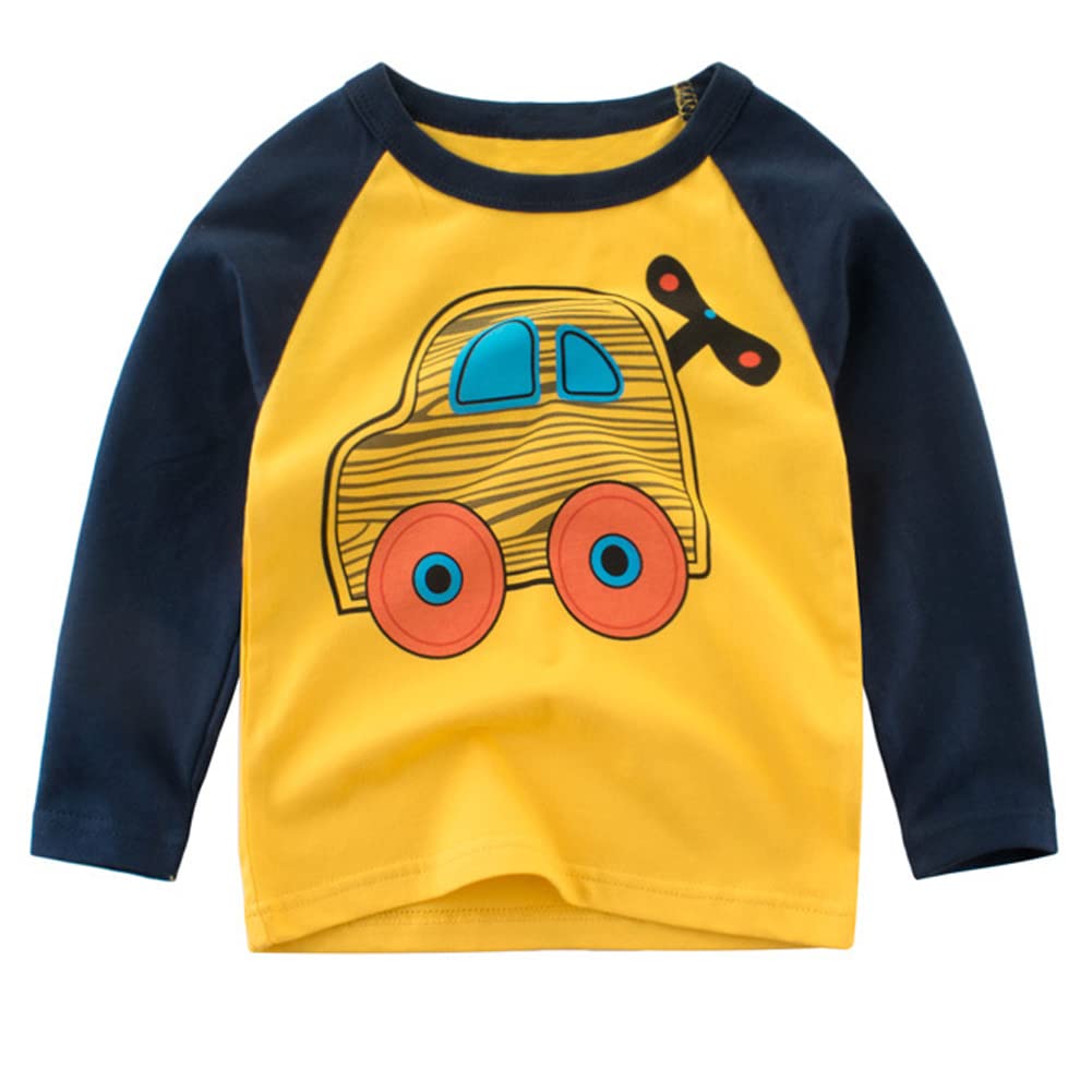 Maglietta a maniche lunghe per bambini, 100% cotone, per bambini, confezione da 3