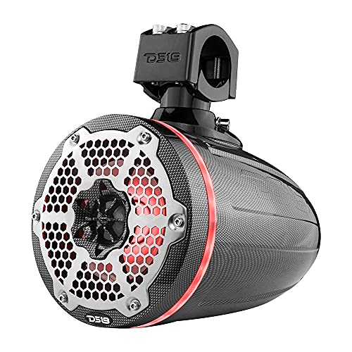 Image of DS18 CF-X6TP Hydro 6.5 inch Marine Towers with Integrated RGB LED Lights High Performance, Marine Grade IP65 Rated, 300 W Max 150 W RMS 4 Ohms (Pair)