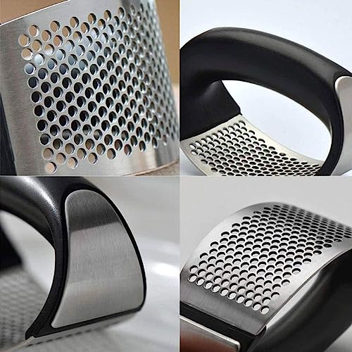 Espremedor Amassador Triturador de Alho em Aço Inox e ABS Manual Durável e Prático para Cozinha
