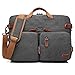 Produktbild CoolBELL 15.6 Inch umwandelbar Aktentasche Messenger Bag Rucksack Umhängetasche Laptop Tasche Business Backpack Multifunktions Reise Rucksack für 15-15,6 Zoll Laptop/Männer/Frauen, Canvas Grau