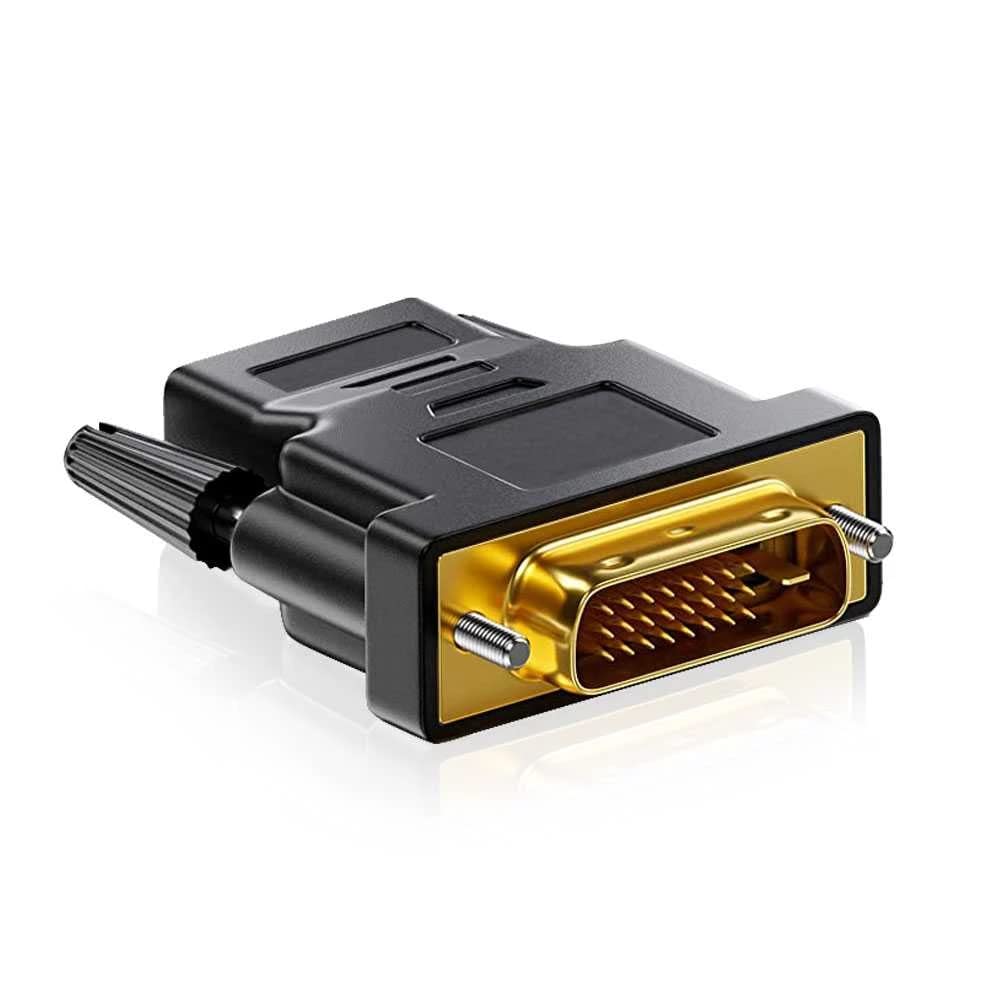 CABLEPELADO - Adattatore da DVI maschio a HDMI femmina, Dual Link (24 + 1 pin), adattatore bidirezionale DVI, 1080P, Full HDTV, compatibile con PS3/PS4, TV Box, BLU-Ray, proiettore, nero
