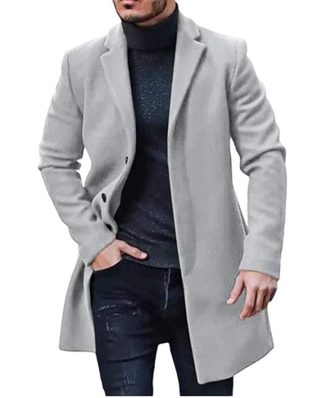 Amazon.com: Men's Woolen Coat European Station Windbreaker Multi