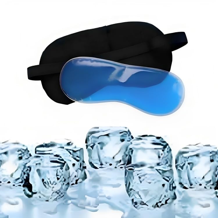 Satyamoxa Cooling Gel Eye Mask for Dark Circles & Puffy Eyes | Reusable Hot & Cold Eye Pack for Pain Relief, Dry Eyes & Migraine | Soft Adjustable Sleep Mask for Men & Women (Black)-image-37