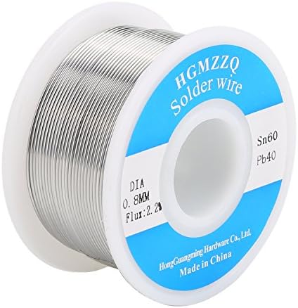 HGMZZQ 60/40 Tin Lead Solder Wire with Rosin for Electrical Soldering 0.031 inch-0.22lbs(0.8mm-100g)