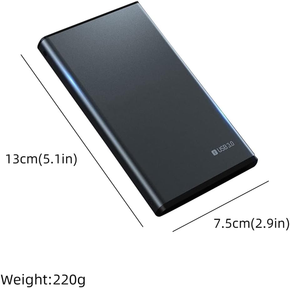 2.5 HDD Mobile Hard Drive USB3.0 Long Mobile Hard Disk 500GB 1TB 2TB Storage Portable External Hard Drive for Laptop (Color : D, Size : 2TB) (D 1TB)