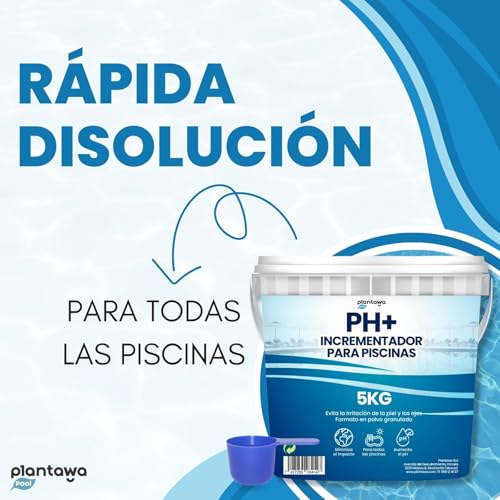 Miniatura 3 de Plantawa Incrementador Ph Piscina Plus 5kg Elevador Ph Para Piscinas Y Spas En Formato Polvo, Aumenta El Ph Del Agua, Mantenimiento Fácil, Efectivo Y Duradero., El Embalaje Puede Variar