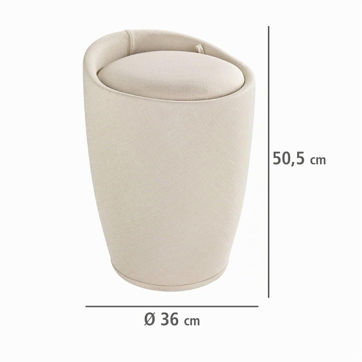 Wenko Candy Sgabello da bagno, Plastica, beige, 38.5 x 38.5 x 53.0 cm
