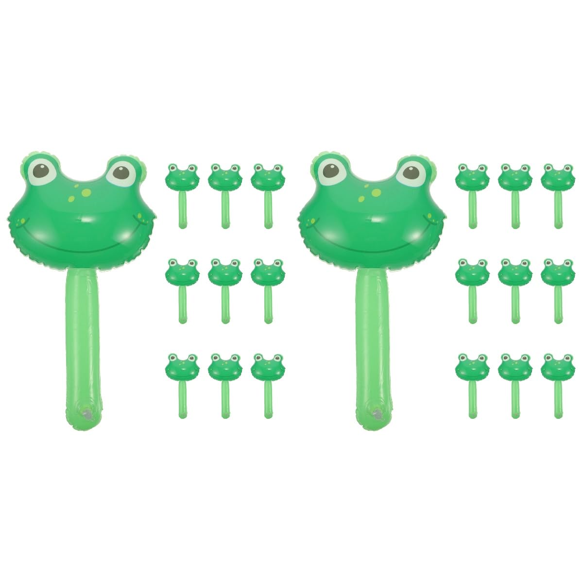 LUOZZY 20 Pcs Inflatable Hammer Toy with Bell Cartoon Frog Blowing Up Hammer Inflatable Frog Hammer Playthings for Boys Girls Birthday Party Supplies - Green