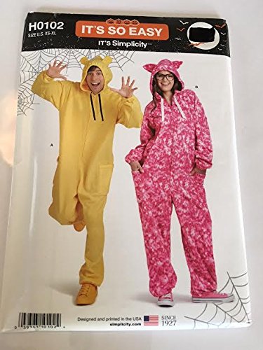 Patron combinaison polaire adulte Simplicity H0102 S0975 patron pyjama XS-XL