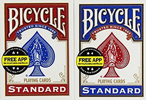 Bicycle Standard Index Playing Cards 1 Deck, Colors May Vary (Red Or Blue) #TOP1