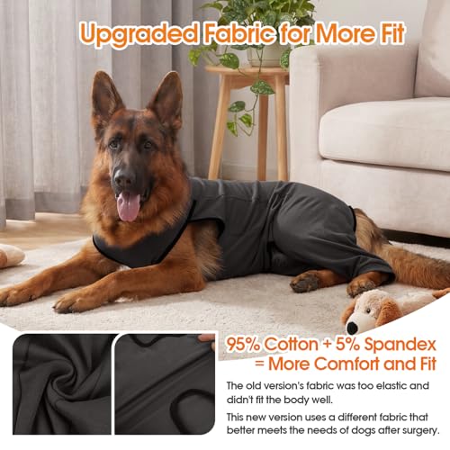 Image of Lelepet Dog Recovery Suit for Rear Legs, Surgery Onesie, Cone Alternative