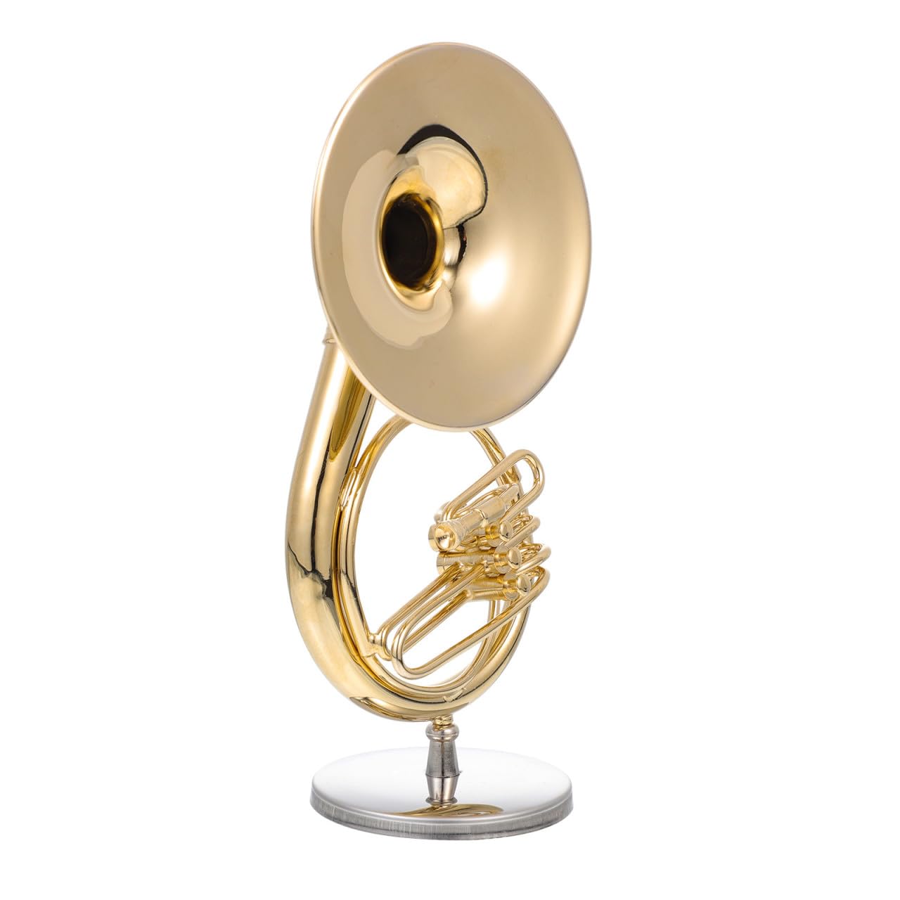 Sousafón de cobre miniatura LIFKICH adorno musical dorado con base para decoración casa