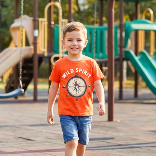 Image of DEEKEY Toddler Boys Shirts Short-Sleeve Little Kids t Shirts Boys' Tops, Tees & Shirts Graphic TEE Age for 2-7 Years 4-Pack
