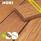 HORI® Cumaru-Terrassendielen Komplettset Massivdiele 21 x 90 mm I beidseitig glatt gehobelt I Fläche: 5 m² I 2,44 Dielenlänge